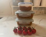 A picture of step 5 of "Fill your freezer" Tomato Sauce #vegan #easyrecipe.