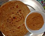 A picture of step 1 of Lachcha paratha with wheat flour and til lahsun chutney.