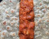 A picture of step 4 of Veg frankie.