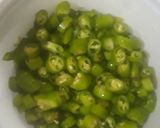 A picture of step 2 of Chopped green chilli achari.