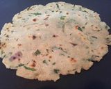 A picture of step 7 of Pudina Jowar Rotis.