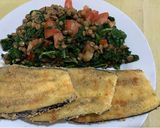 Foto del paso 6 de la receta: Milanesas de berenjena con ensalada