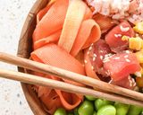 A picture of step 2 of Easy HOMEMADE Teriyaki Tuna Poke Bowl.