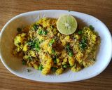 A picture of step 5 of Matar poha.