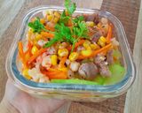 Hình bước làm 5 của món Mì ống xào tôm thịt