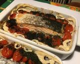 Une image de l'étape 6 de Pavés de saumon sauvage au lait de coco,champignons,tomates cerises,oignon et aneth.