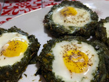 Nidos con calabaza y espinacas