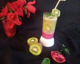 A picture of step 4 of Kiwi Pomegranate mocktail (Layered mocktail).