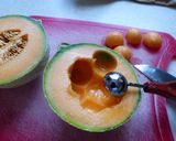 Une image de l'étape 3 de Fraîcheur de melon à la crème de calisson.
