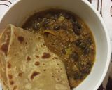 A picture of step 9 of Black eyed peas with chapati.