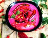 A picture of step 6 of Chuqandar raita /beetroot.