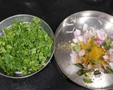 A picture of step 1 of No Oil Baked Kothambir wadi (coriander leaves).