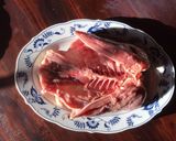 A picture of step 1 of California Farm Duck Pate Spread on toast.