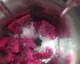 A picture of step 1 of Dragonfruit mojito.