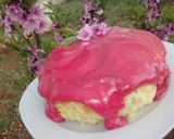 A picture of step 4 of Raisin and Coconut Cake with Floral Sauce.