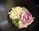 A picture of step 1 of Spinach corn.