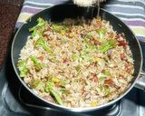 A picture of step 3 of Broccoli Carrot fried rice.