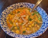 A picture of step 3 of Sweet Corn Chicken and Egg Drop Soup.