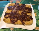 Une image de l'étape 8 de Gâteau de polenta aux cèpes, bœuf, tomate et champignons de paris.
