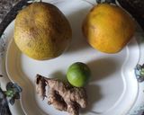 A picture of step 2 of Mango and orange juice.