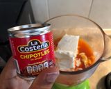 A picture of step 7 of Chilaquiles in Chipotle Cream Sauce.