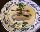 A picture of step 3 of California Farm Poached Salmon Hollandaise.