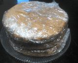 A picture of step 3 of Tres Leches and Peach Layer Cake.