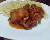A picture of step 4 of Fried Rabbit meat.