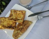 A picture of step 8 of French toast, omelette and tea.