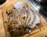 Une image de l'étape 16 de Longe de porc au miel, moutarde, thym et échalotes.