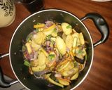 A picture of step 15 of Chicken stew, roasted vegetables and rice.