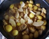 Une image de l'étape 7 de Volaille et pommes de terre au curry et ananas.