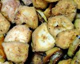 A picture of step 3 of Green Banana (Vazhakkai) Fry.