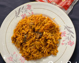 A picture of step 5 of Orzo with Button Mushrooms in Red Sauce.