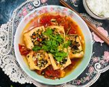 Hình bước làm 4 của món Đậu phụ nhồi rau, nấm sốt cà chua