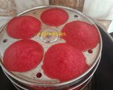 A picture of step 5 of Valentine's Day Special Beetroot and Ragi Mini Idlis.