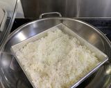 A picture of step 1 of Lemper Ayam (Chicken wrapped in Glutinous Rice).