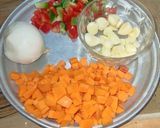 عکس مرحله 1 از دستور پلو سبزیجات،با طعم گوجه فرنگی.🍅🌶️🥕🌽🫛🥦🧄🧅🍄‍🟫🥔