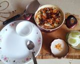 A picture of step 6 of Jackfruit Biryani with Burani raita.
