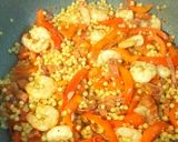 Une image de l'étape 4 de Couscous perlé aux crevettes et chorizo.