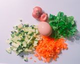 Hình bước làm 1 của món Cơm rang sắc màu (colorful fried rice)