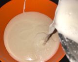A picture of step 3 of Appam with coconut milk.