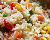 A picture of step 6 of Fried Rice, grilled chicken.