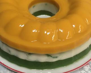 Pudding Labu Lapis Cendol dan Pandan - Step 4