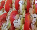 Une image de l'étape 6 de Tian (courgettes, tomates, pdt, mozza).