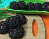 A picture of step 9 of Eggless Soft And Chewy Choco Brownie Cookies(Brookies)Without Oven.