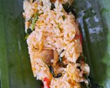 Foto langkah ke 5 dari resep Nasi Bakar Jamur Teri Kemangi.