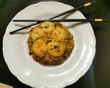 Fokhagymás királyrák pirított zöldséges-tojásos rizzsel recept fázis 5 fotója