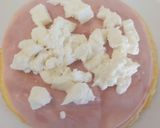 A picture of step 2 of Ham and mozzarella egg roll.