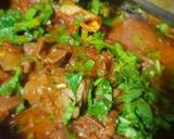 A picture of step 4 of Palak gosht.